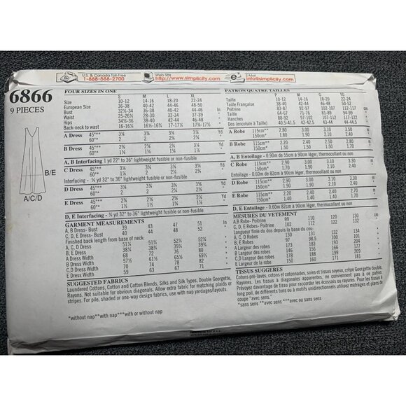 New Look Misses Dress Sewing Pattern sz 10-24 6866 - uncut - Picture 3 of 4